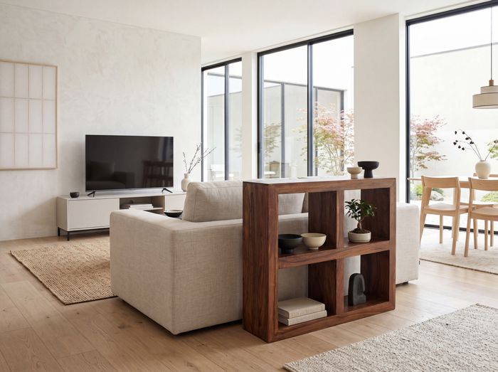 FineBuy Standregal Massivholz 82cm Holzregal Naturprodukt Beistelltisch Landhaus