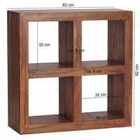 FineBuy Standregal Massivholz 82cm Holzregal Naturprodukt Beistelltisch Landhaus – Ansicht 3