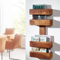 FineBuy Zeitungsständer Massivholz Zeitschriftenständer Prospekthalter Landhaus – Ansicht 1