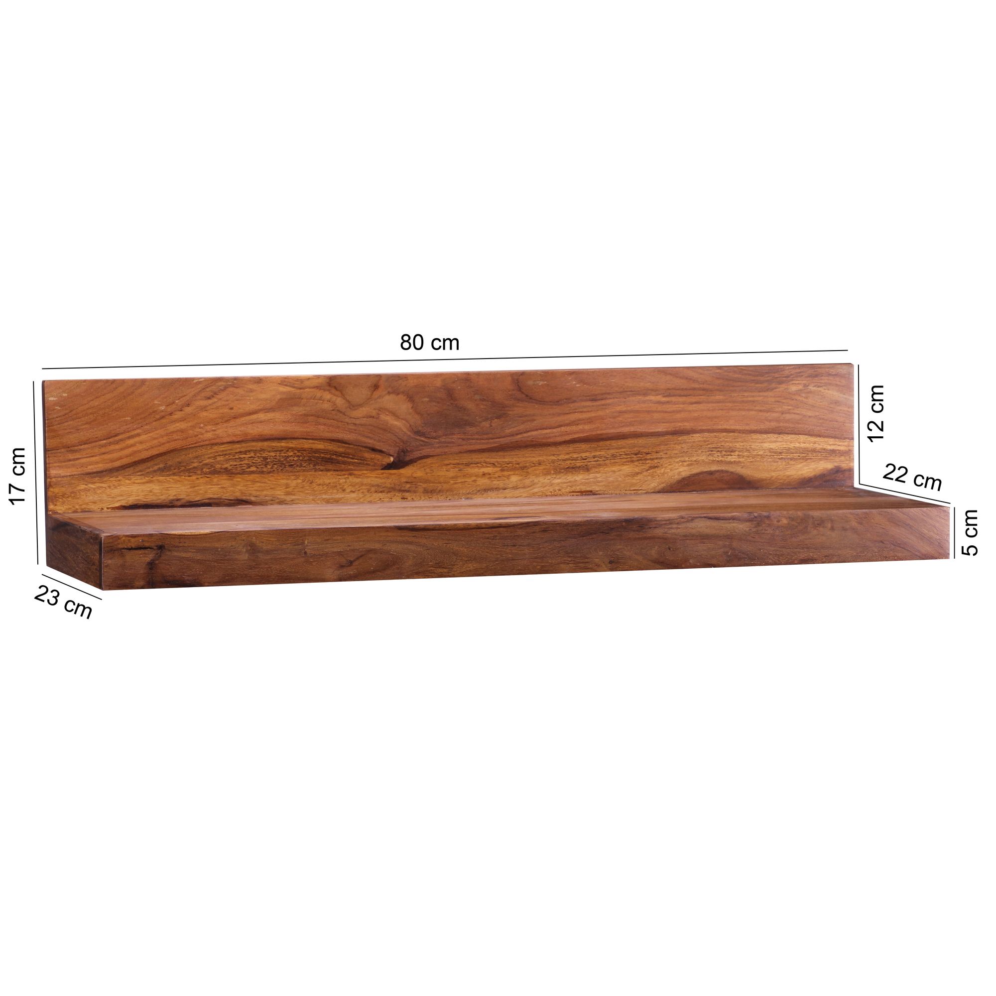 FineBuy Wandregal Massivholz Regal Landhausstil Holzregal Wandboard – Ansicht 3