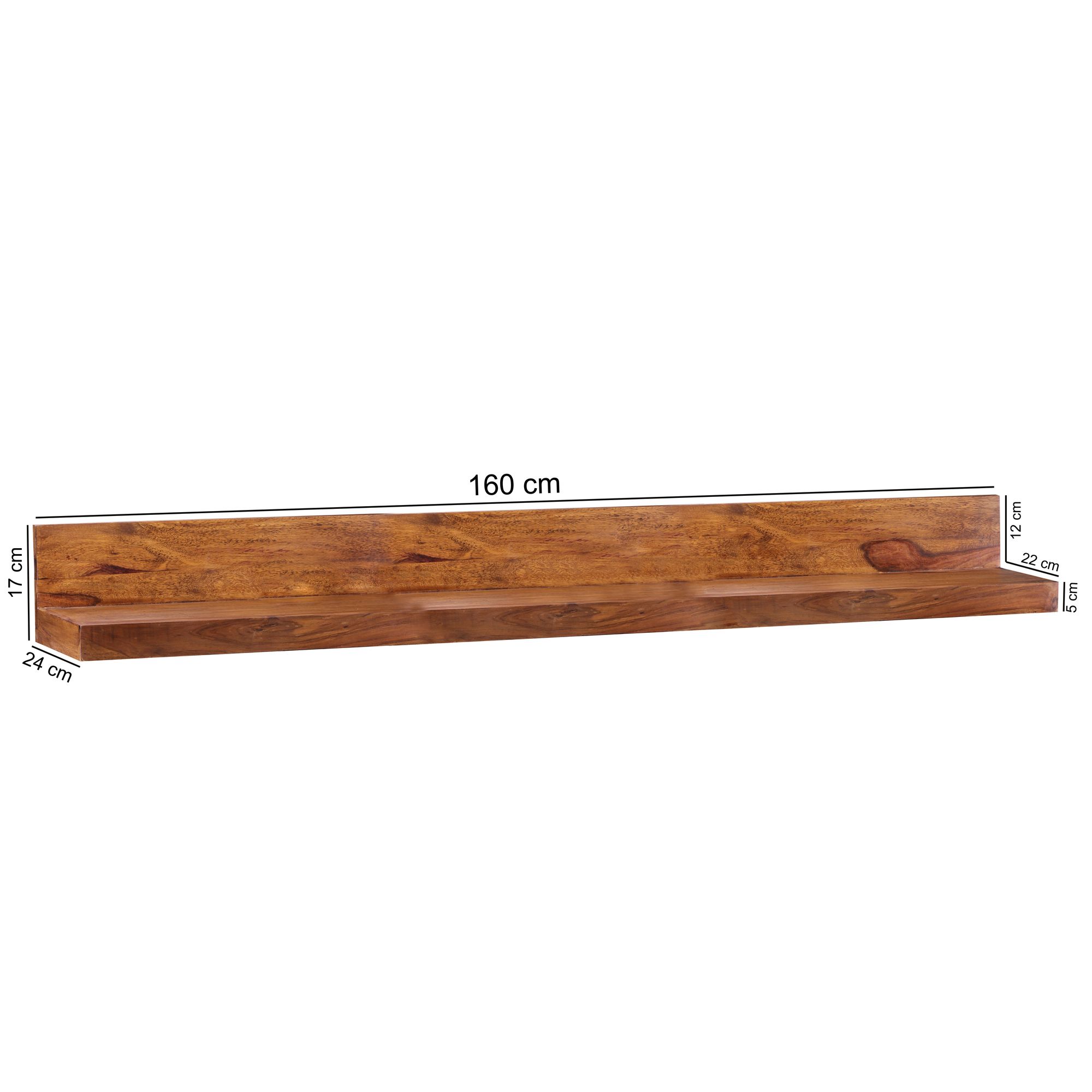 FineBuy Wandregal Massivholz Regal Landhausstil Holzregal Wandboard – Ansicht 3