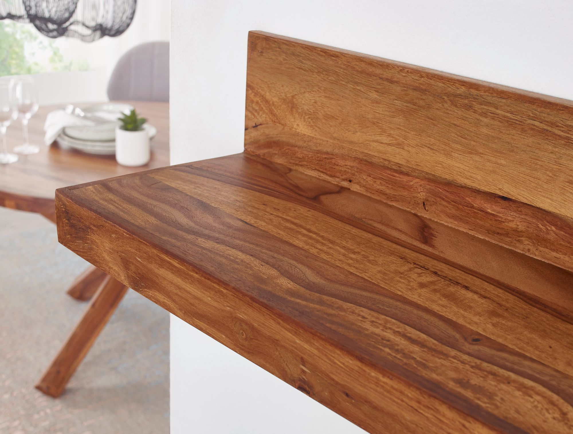 FineBuy Wandregal Massivholz Regal Landhausstil Holzregal Wandboard – Ansicht 4