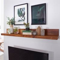 FineBuy Wandregal Massivholz Regal Landhausstil Holzregal Wandboard – Ansicht 1