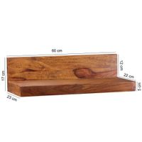 FineBuy Wandregal Massivholz Regal Landhausstil Holzregal Wandboard – Ansicht 3