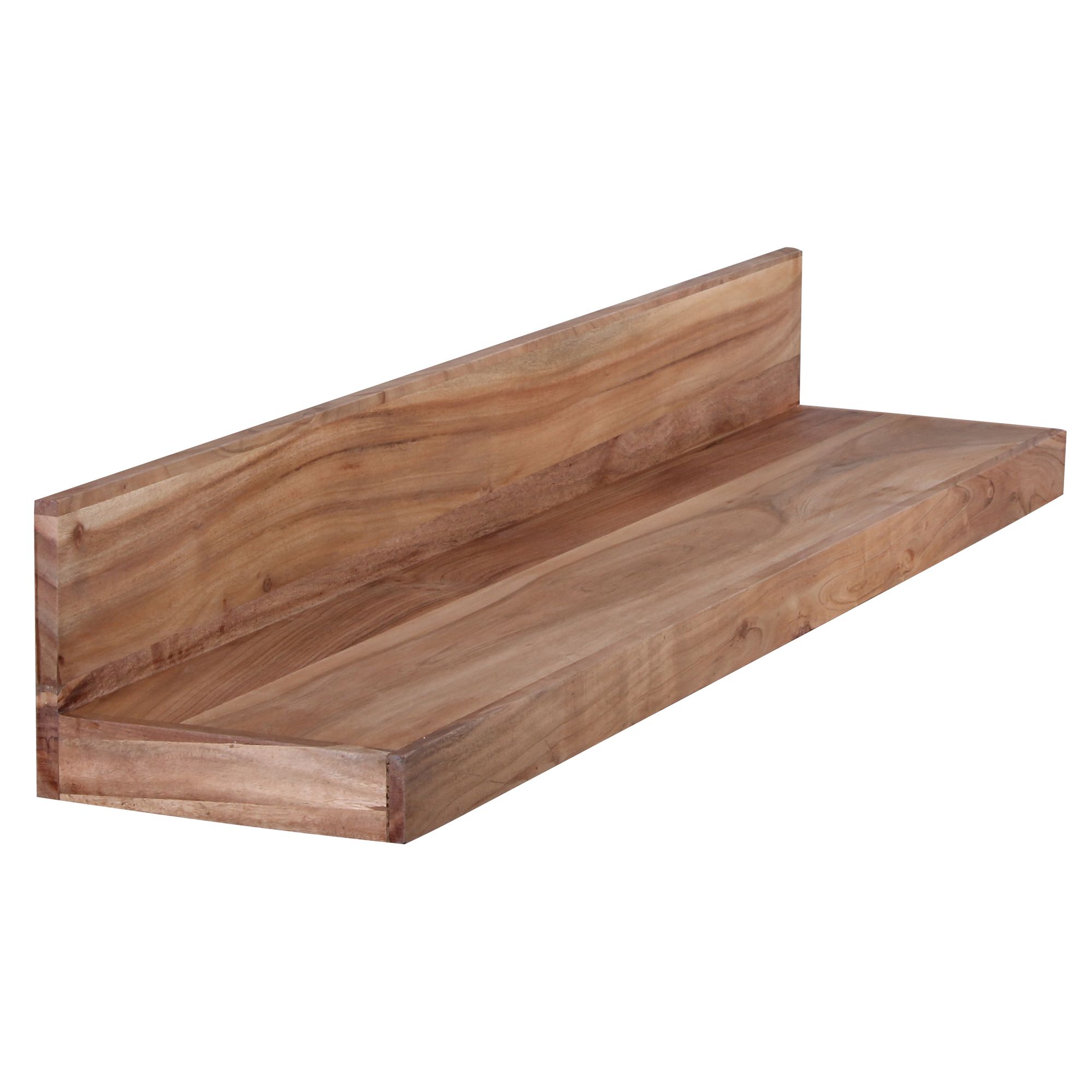 FineBuy Wandregal Massivholz Akazie Holzregal Landhausstil Wandboard Hängeregal – Ansicht 6