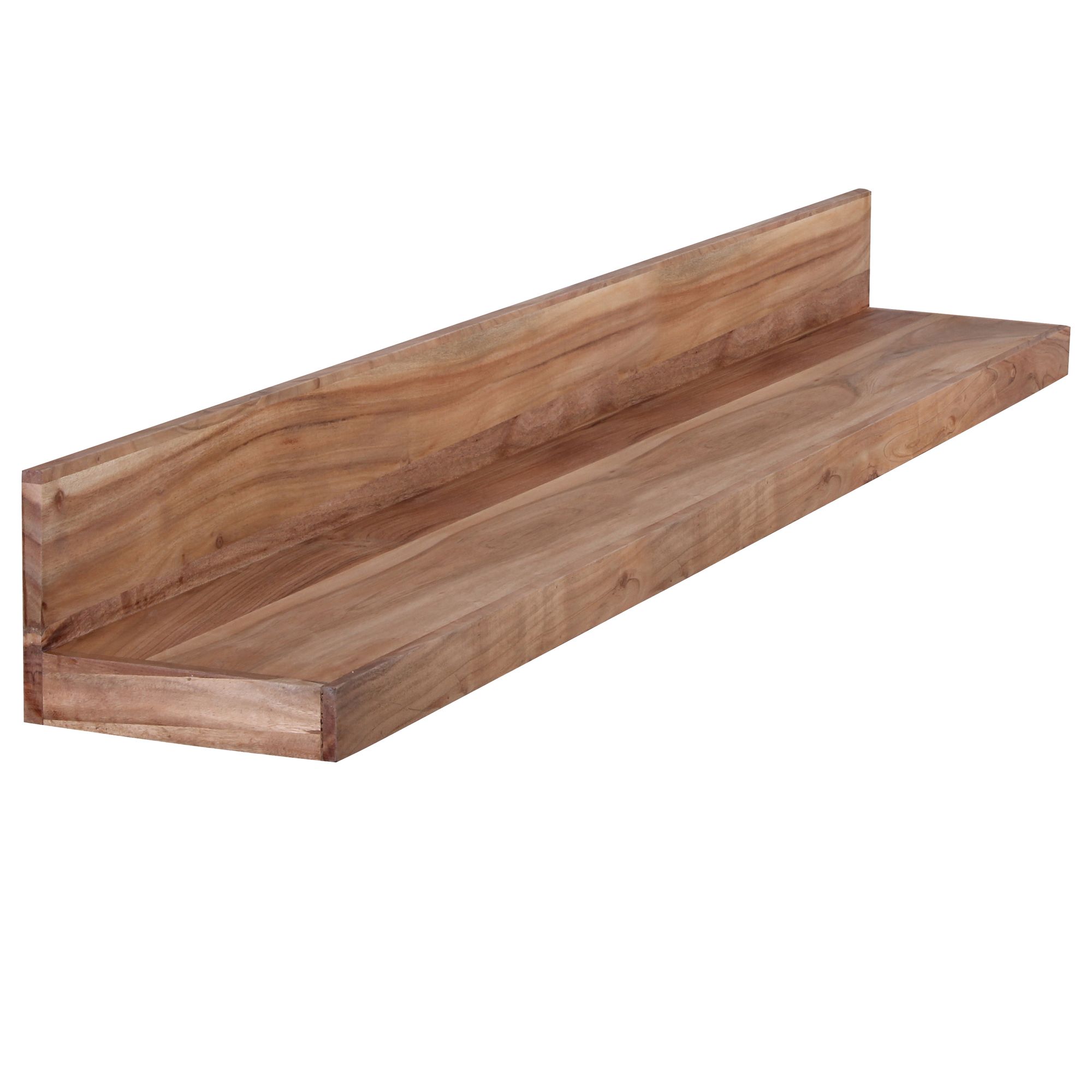 FineBuy Wandregal Massivholz Akazie Holzregal Landhausstil Wandboard Hängeregal – Ansicht 6