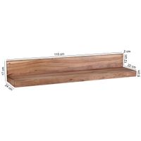 FineBuy Wandregal Massivholz Akazie Holzregal Landhausstil Wandboard Hängeregal – Ansicht 3