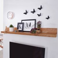 FineBuy Wandregal Massivholz Akazie Holzregal Landhausstil Wandboard Hängeregal – Ansicht 1