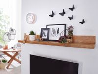 FineBuy Wandregal Massivholz Akazie Holzregal Landhausstil Wandboard Hängeregal – Ansicht 2
