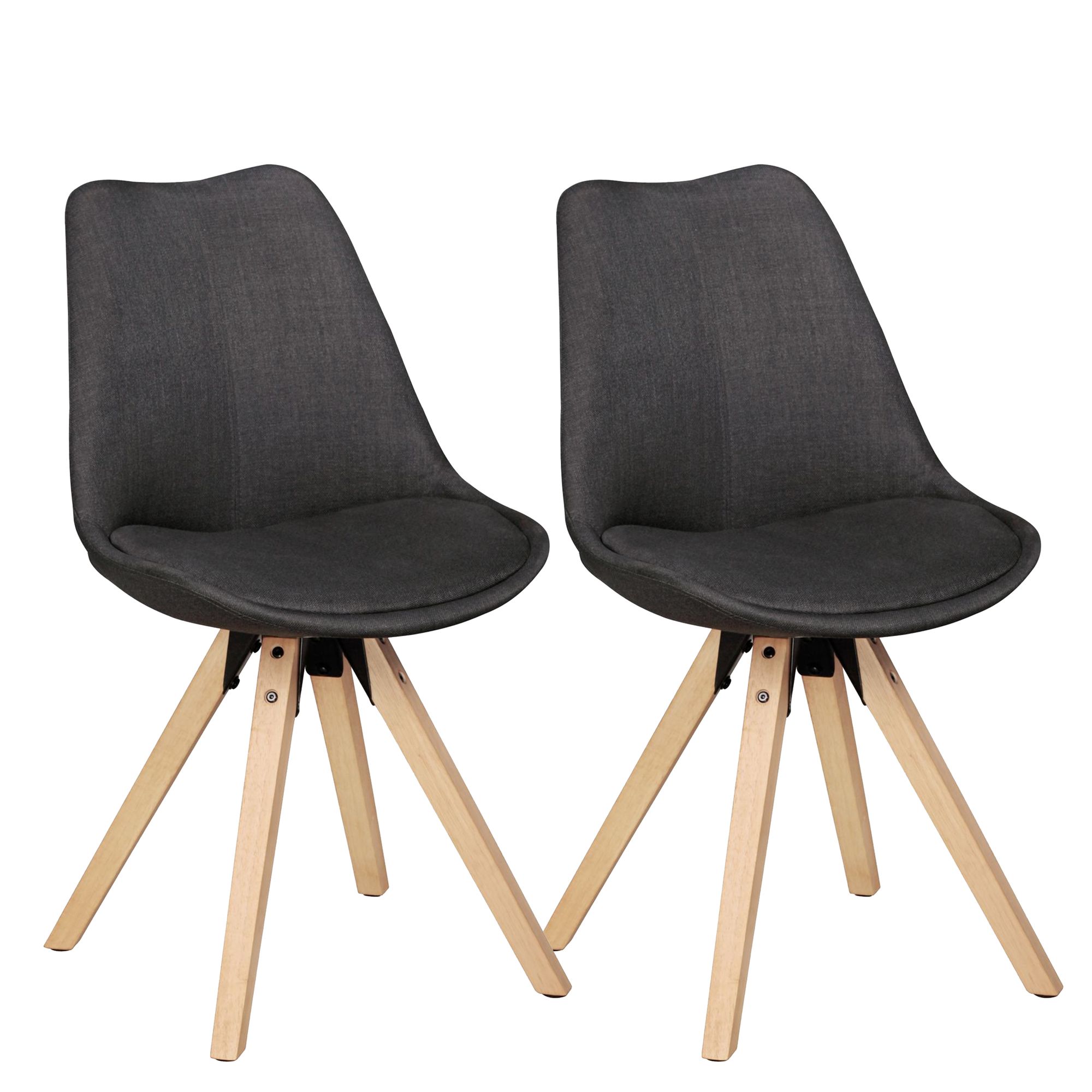 FineBuy 2er Set Esszimmerstühle Retro Stuhl Küchenstühle Stoff Stühle – Ansicht 6
