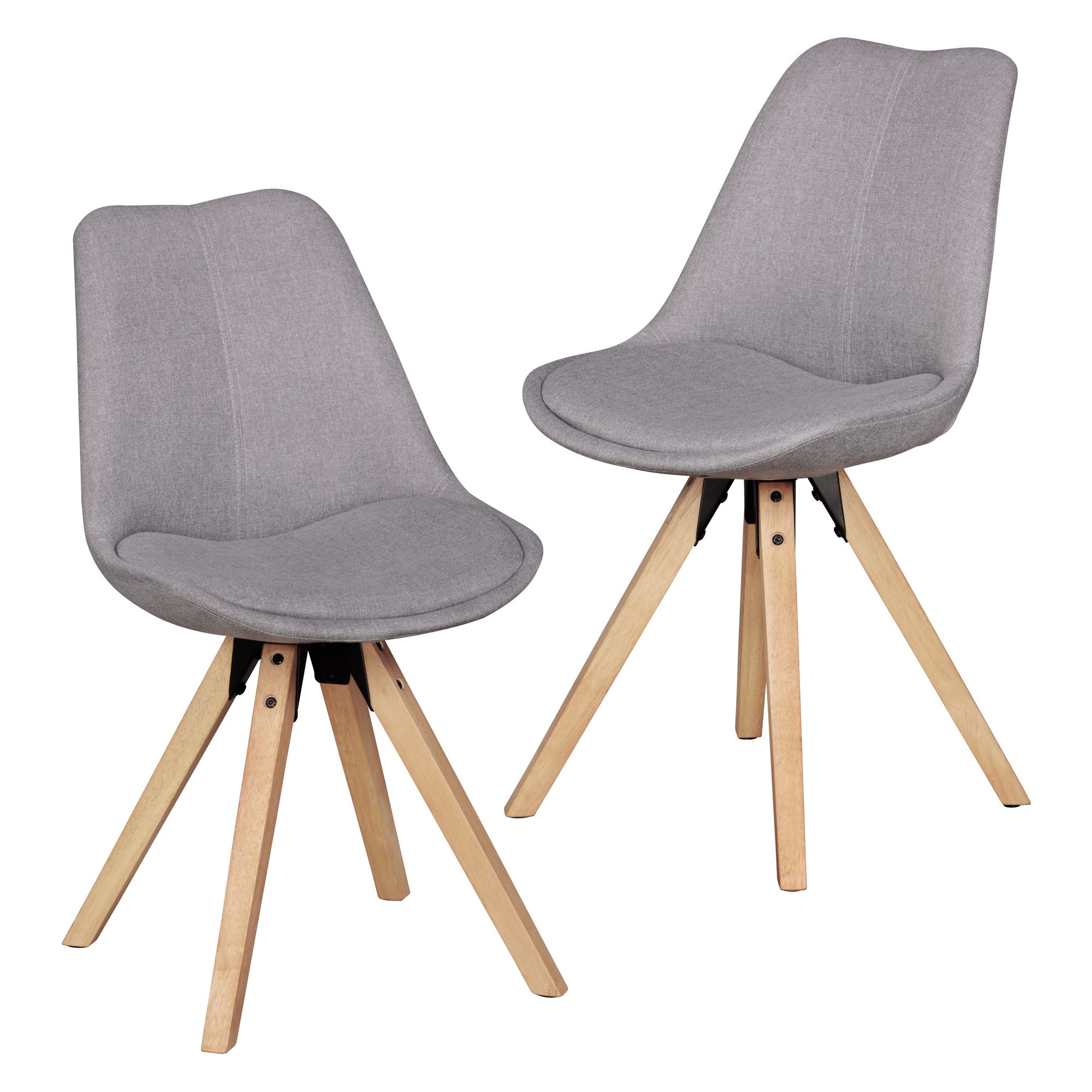 FineBuy 2er Set Esszimmerstühle Retro Stuhl Küchenstühle Stoff Stühle – Ansicht 6