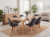FineBuy 2er Set Esszimmerstühle Retro Stuhl Küchenstühle Stoff Stühle – Ansicht 2