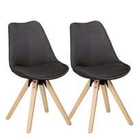 FineBuy 2er Set Esszimmerstühle Retro Stuhl Küchenstühle Stoff Stühle – Ansicht 6