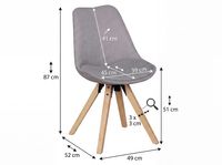 FineBuy 2er Set Esszimmerstühle Retro Stuhl Küchenstühle Stoff Stühle – Ansicht 3