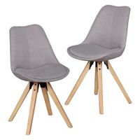 FineBuy 2er Set Esszimmerstühle Retro Stuhl Küchenstühle Stoff Stühle – Ansicht 6