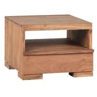 Nachttisch Massivholz Schublade & Ablage Flache Nachtkommode Futon Nachtkästchen – Ansicht 6