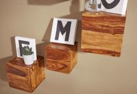 FineBuy 4er Set Wandregale Massivholz Holzregal Landhaus Hängeregal Wandboard – Ansicht 7