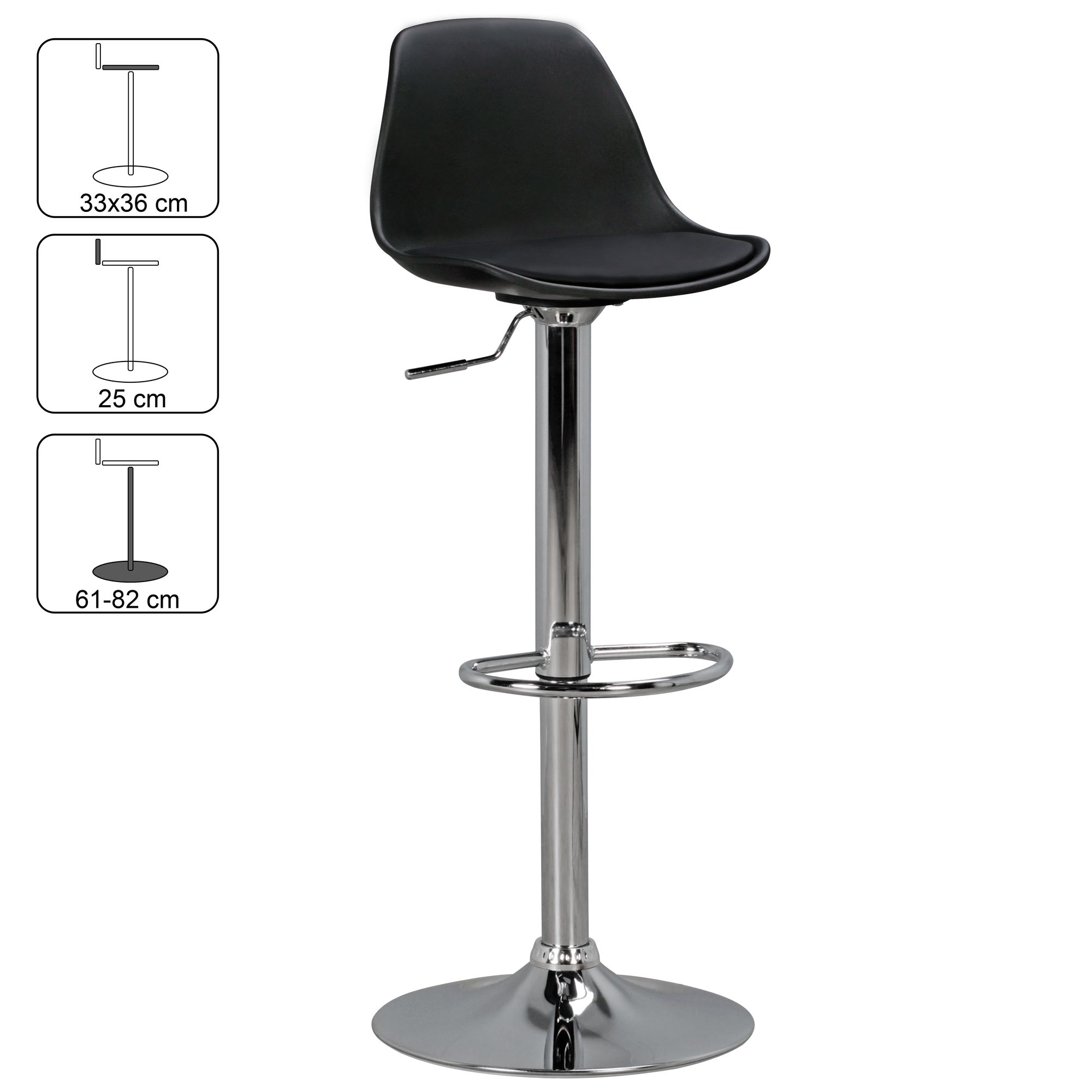FineBuy Barhocker mit Lehne Sitzhocker Höhenverstellbar Barstuhl Hocker Modern – Ansicht 1