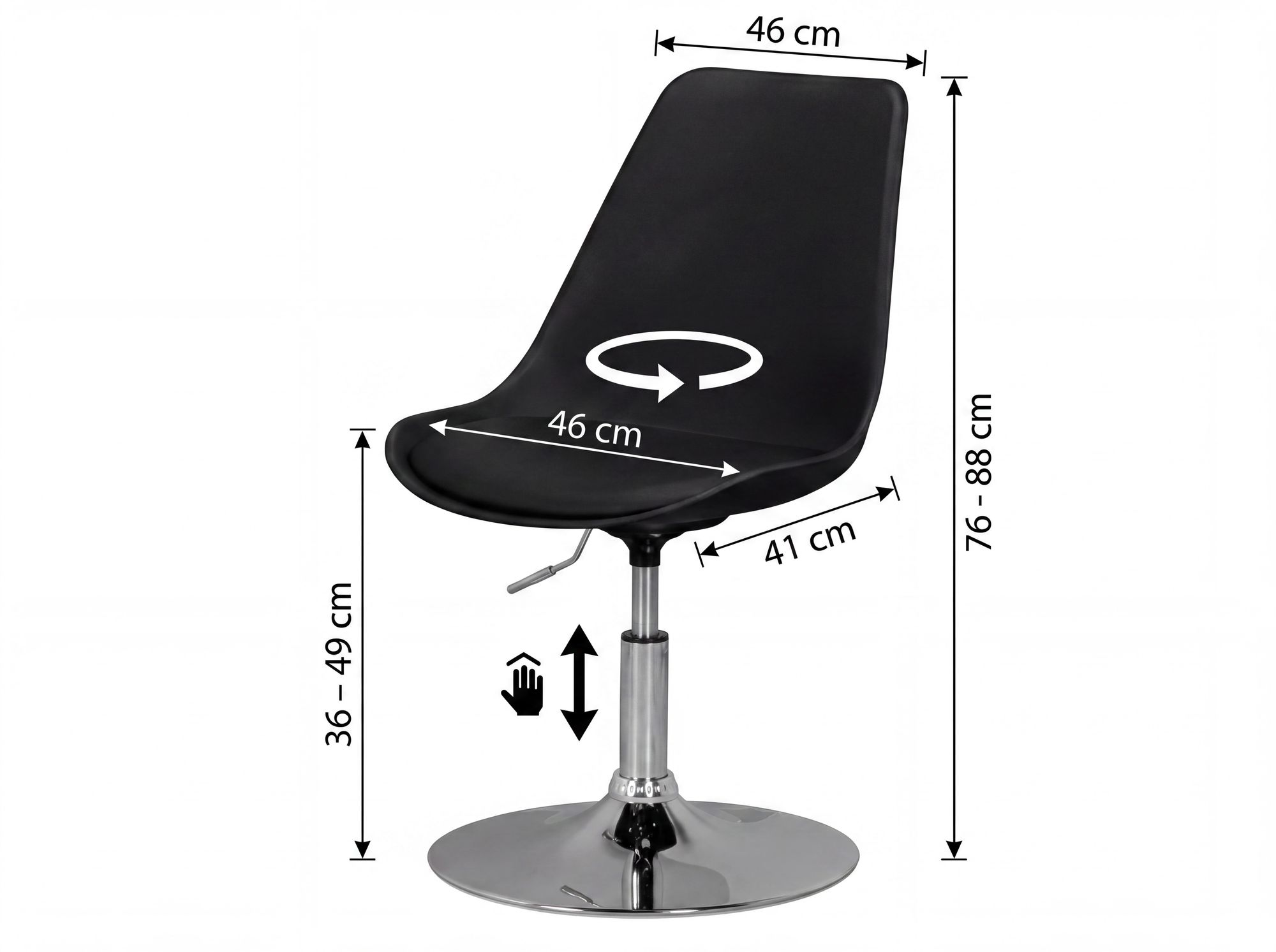 Drehsessel Höhenverstellbar Design Drehstuhl Esszimmerstuhl Drehbar Sessel – Ansicht 3