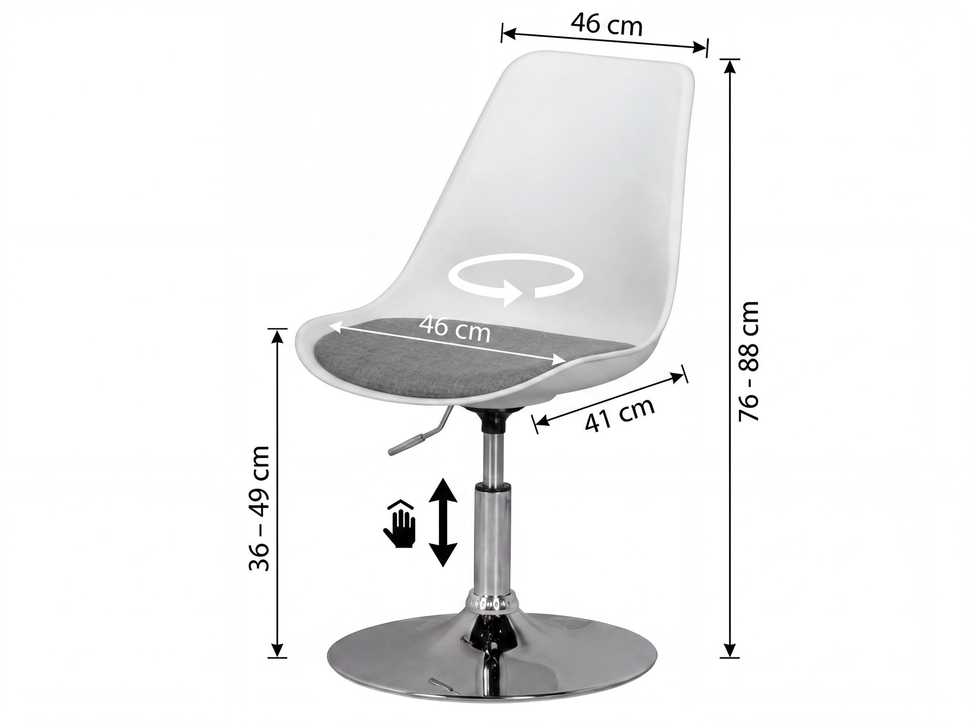 Drehsessel Höhenverstellbar Design Drehstuhl Esszimmerstuhl Drehbar Sessel – Ansicht 3