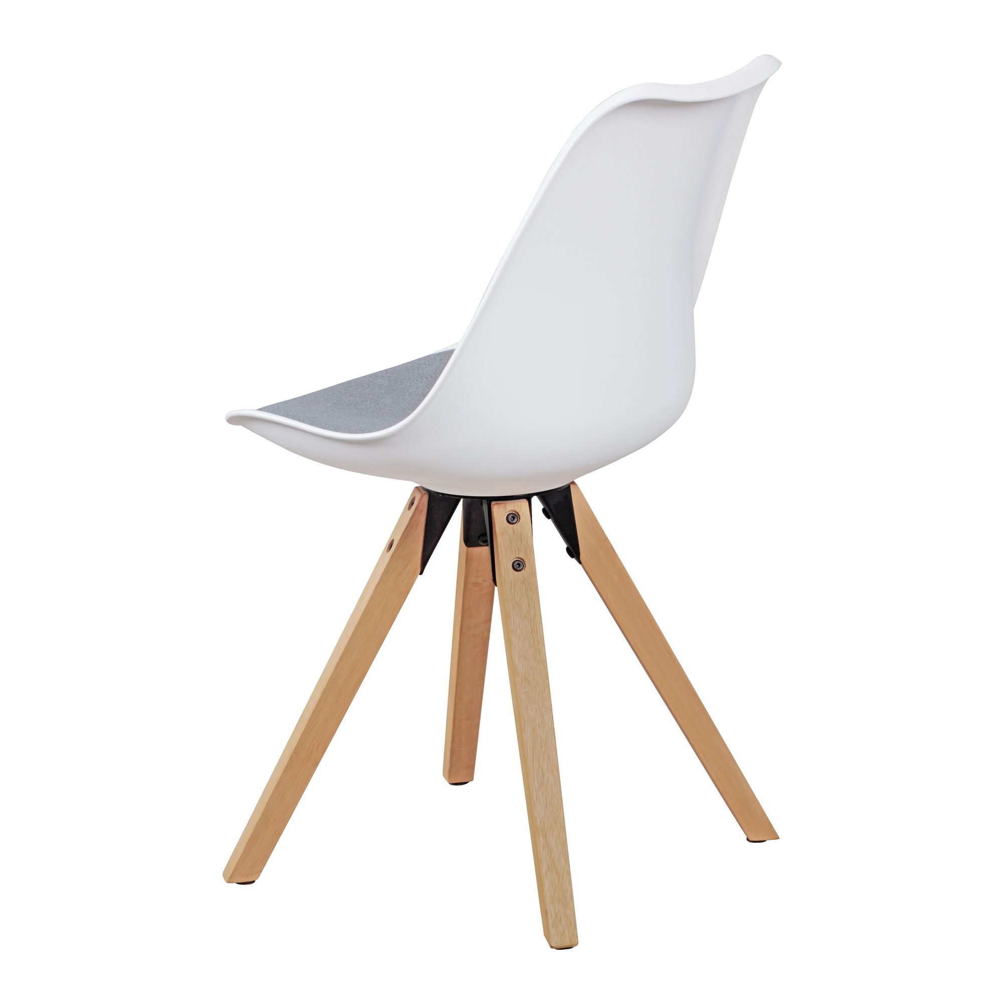 FineBuy Design Esszimmerstühle 2er Set SV43912 Skandinavische Stühle mit Holzbeinen, Retro Stuhlset Kunststoff, Küchenstühle mit Kunstleder, Lehnenstuhl Modern, Küchenstuhl Esszimmer | Farbe: Weiß