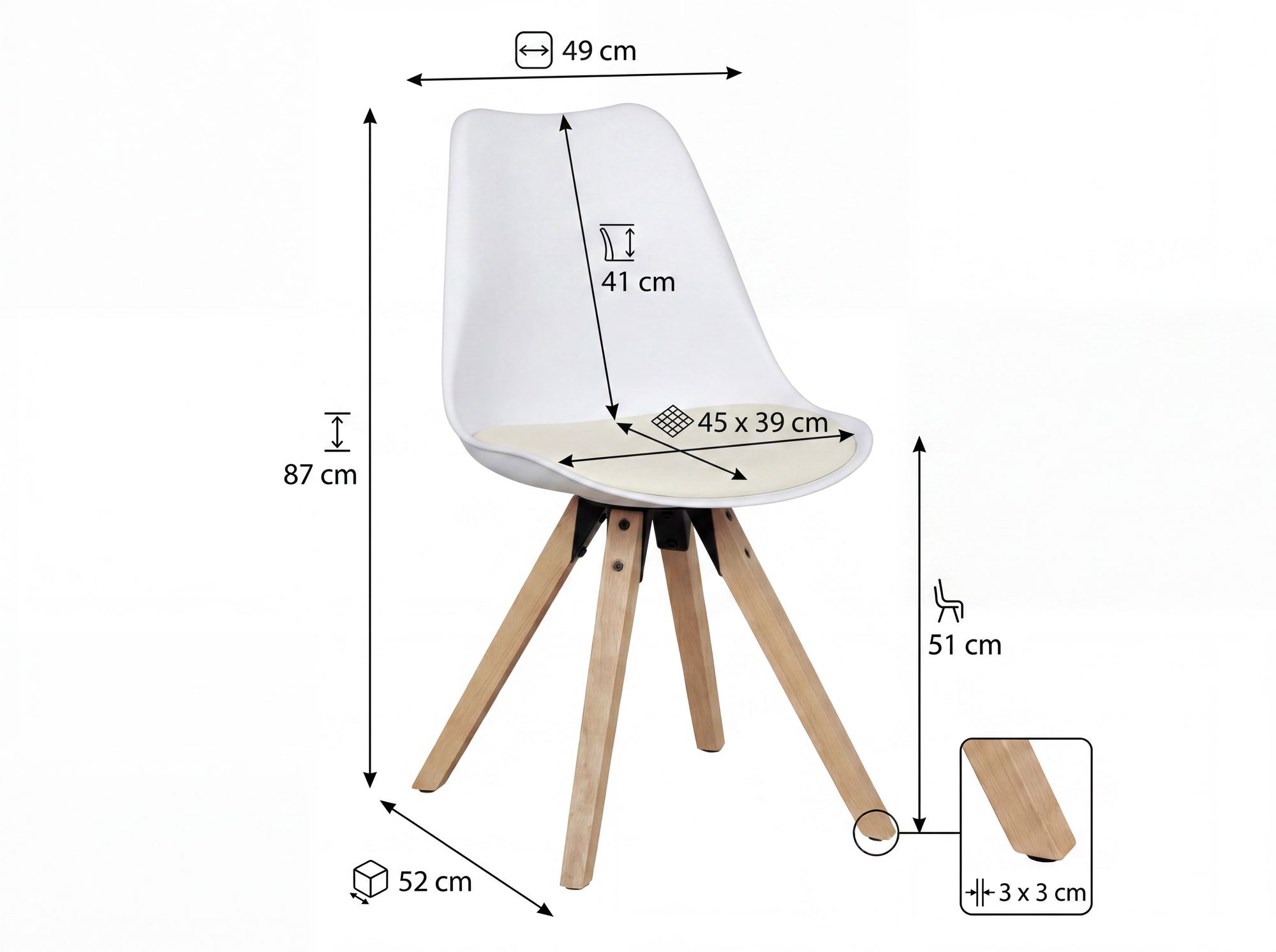 FineBuy 2er Set Retro Esszimmerstuhl Kunstleder Essstuhl Küchenstuhl Rückenlehne – Ansicht 3