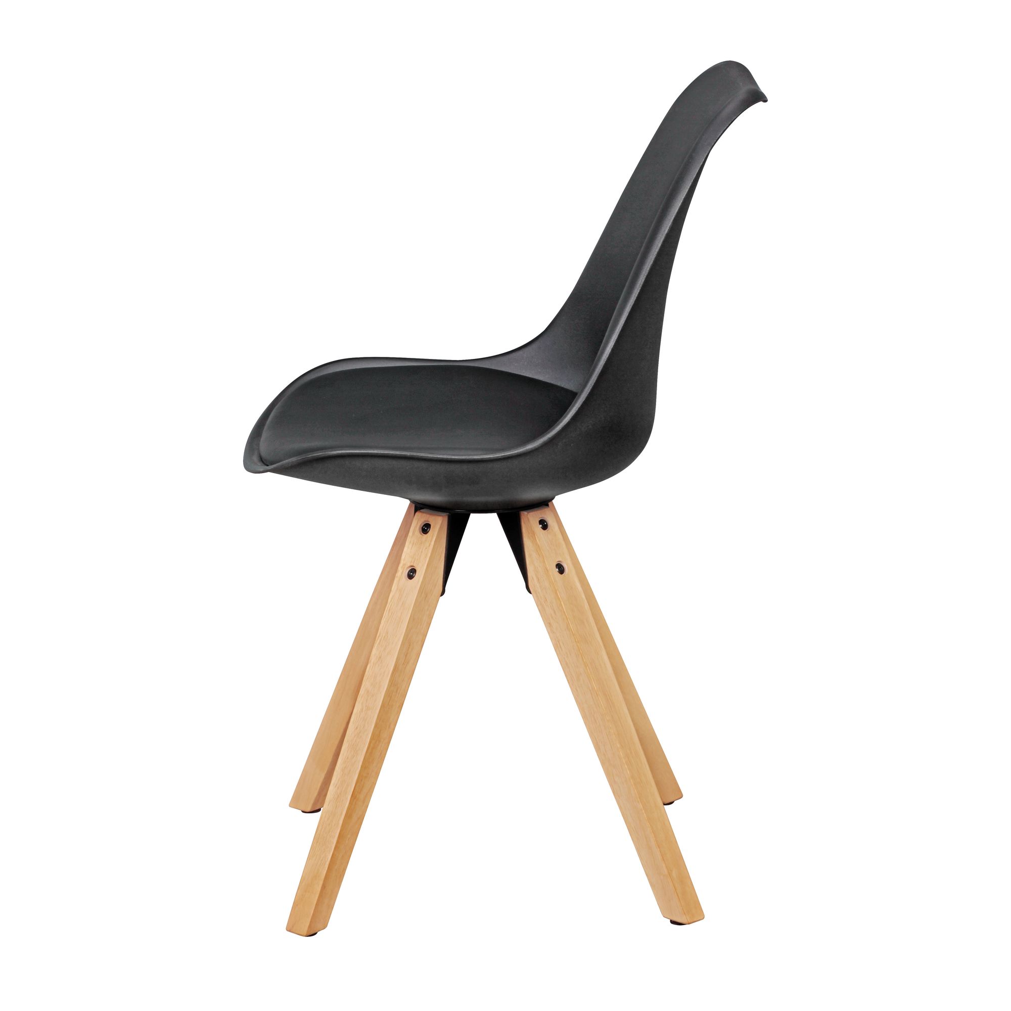 FineBuy Design Esszimmerstühle 2er Set SV43912 Skandinavische Stühle mit Holzbeinen, Retro Stuhlset Kunststoff, Küchenstühle mit Kunstleder, Lehnenstuhl Modern, Küchenstuhl Esszimmer | Farbe: Weiß