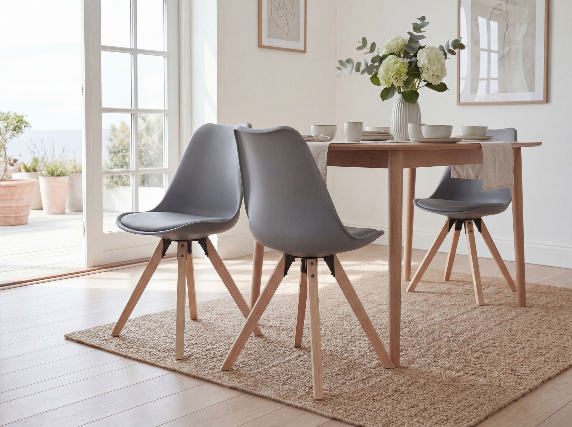 FineBuy 2er Set Retro Esszimmerstuhl Kunstleder Essstuhl Küchenstuhl Rückenlehne – Ansicht 5