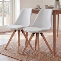 FineBuy 2er Set Retro Esszimmerstuhl Kunstleder Essstuhl Küchenstuhl Rückenlehne – Ansicht 1