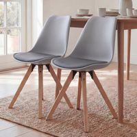 FineBuy 2er Set Retro Esszimmerstuhl Kunstleder Essstuhl Küchenstuhl Rückenlehne – Ansicht 1
