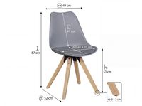 FineBuy 2er Set Retro Esszimmerstuhl Kunstleder Essstuhl Küchenstuhl Rückenlehne – Ansicht 3