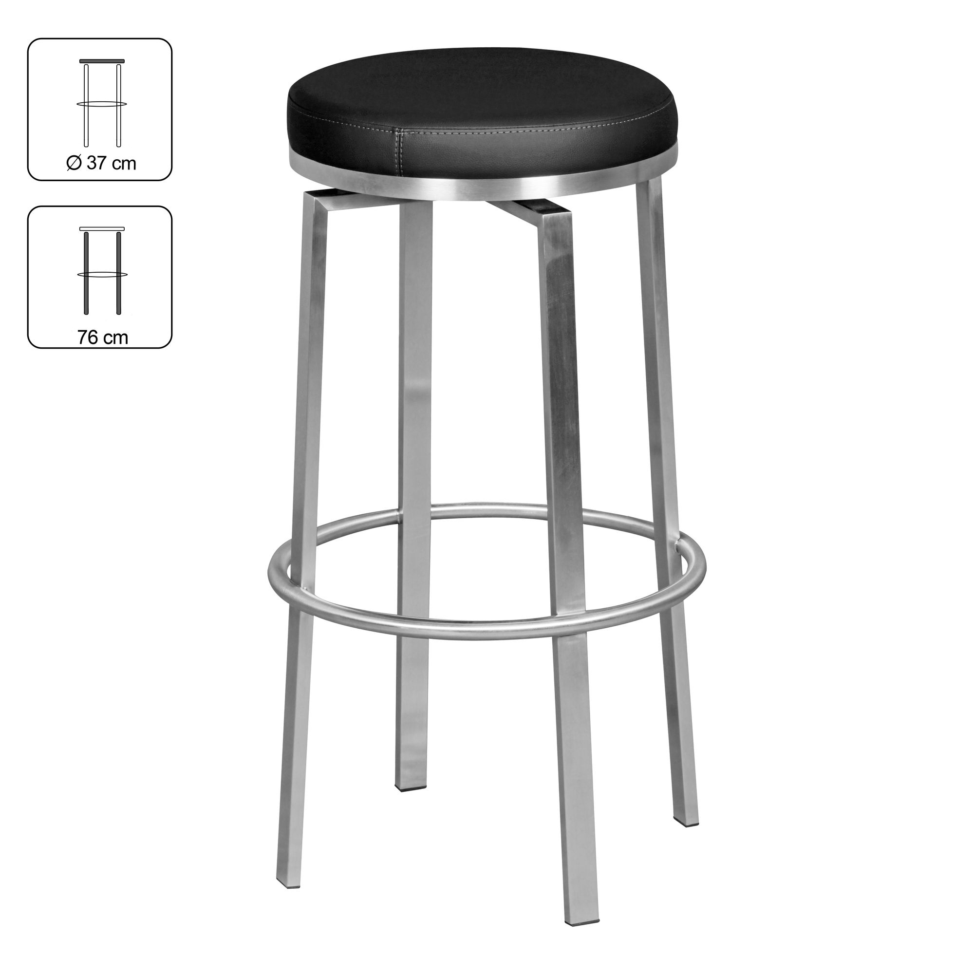 FineBuy Design Barhocker Tresenhocker Drehbar Barstuhl Bistrohocker Gepolstert – Ansicht 3
