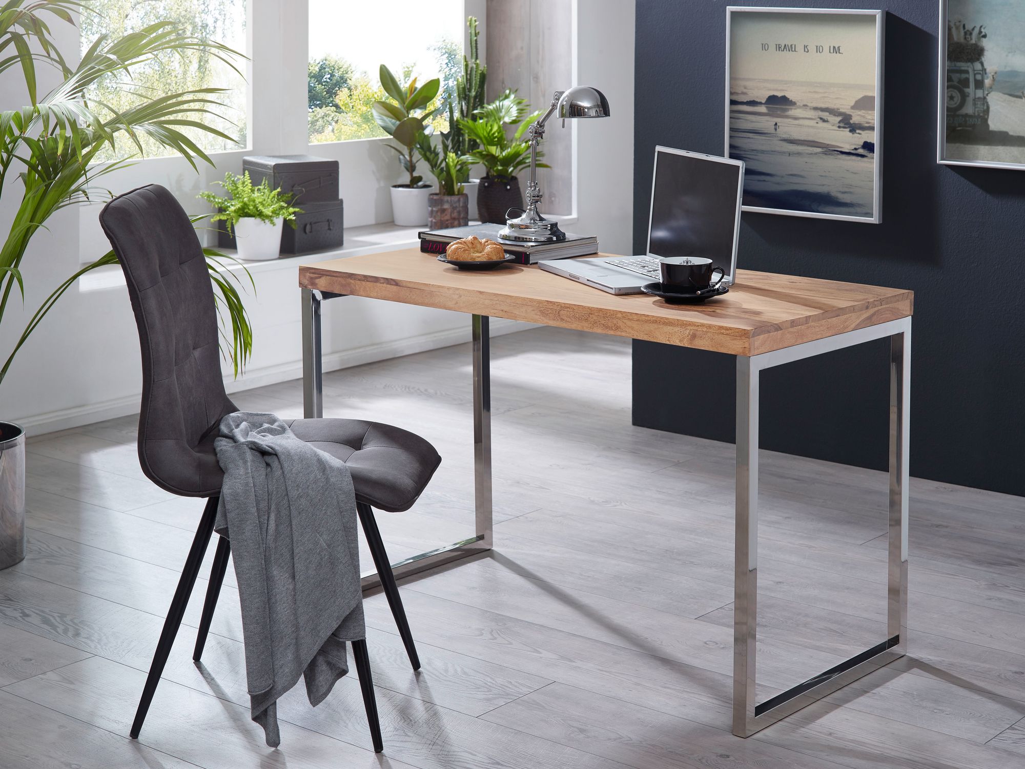 FineBuy Massivholz Schreibtisch Anrichte Computertisch Konsolentisch – Ansicht 2