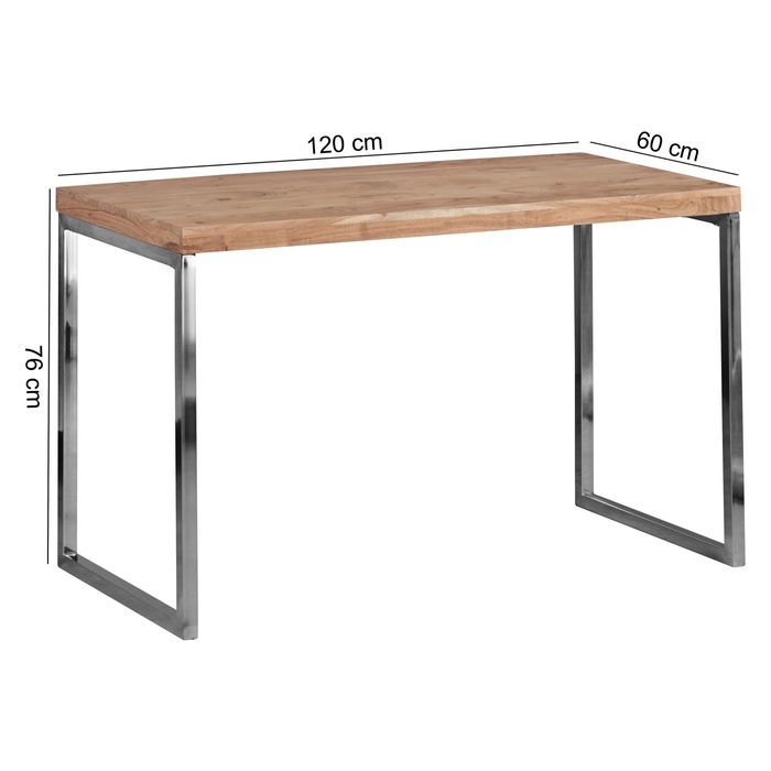 FineBuy Massivholz Schreibtisch Anrichte Computertisch Konsolentisch – Maßzeichnung