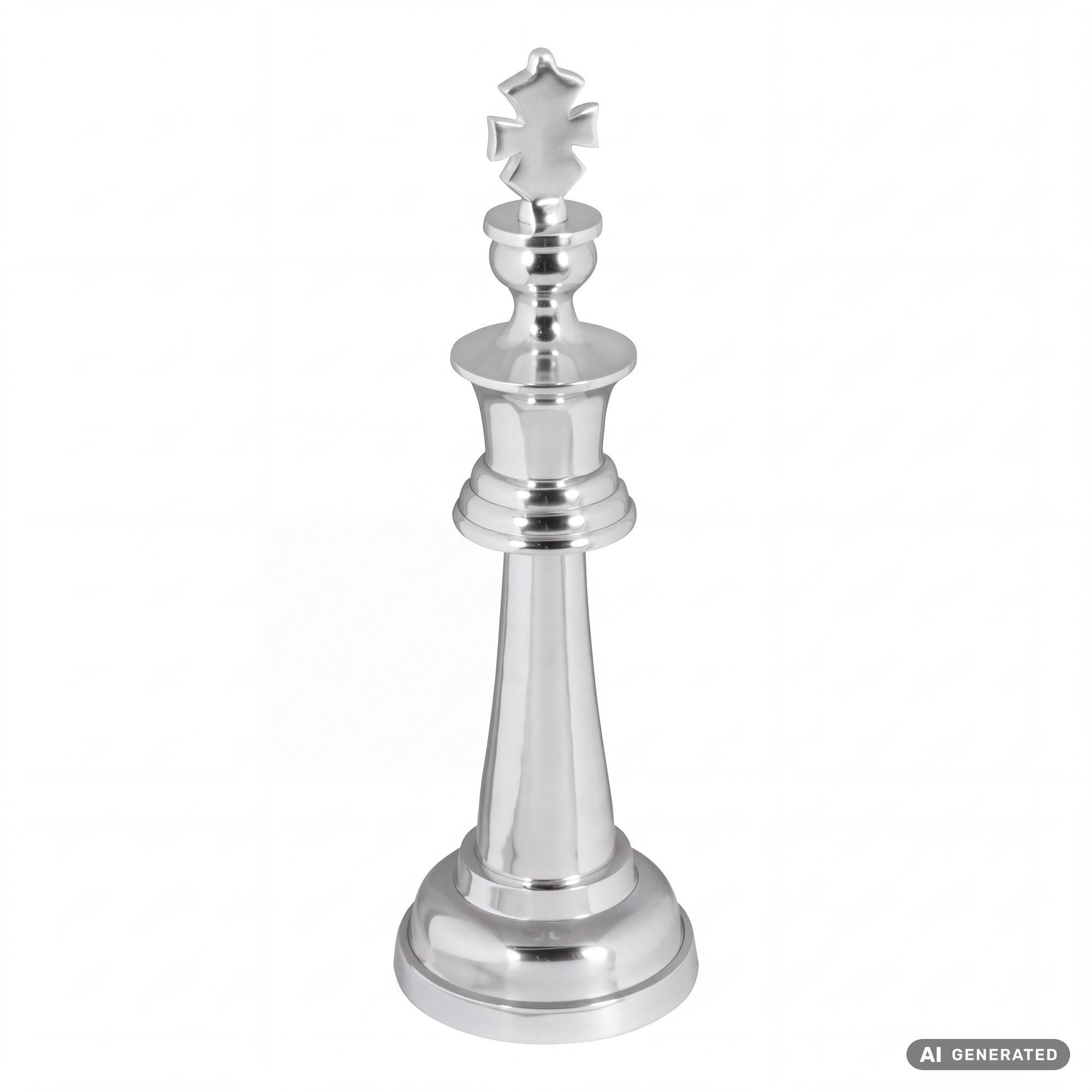 Große Schachfigur Aluminium Dekoration poliert Design Skulptur Dekofigur XXL – Ansicht 6