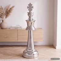 Große Schachfigur Aluminium Dekoration poliert Design Skulptur Dekofigur XXL – Ansicht 1