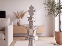Große Schachfigur Aluminium Dekoration poliert Design Skulptur Dekofigur XXL – Ansicht 7