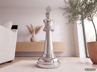 Große Schachfigur Aluminium Dekoration poliert Design Skulptur Dekofigur XXL – Ansicht 5