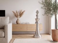 Große Schachfigur Aluminium Dekoration poliert Design Skulptur Dekofigur XXL – Ansicht 2