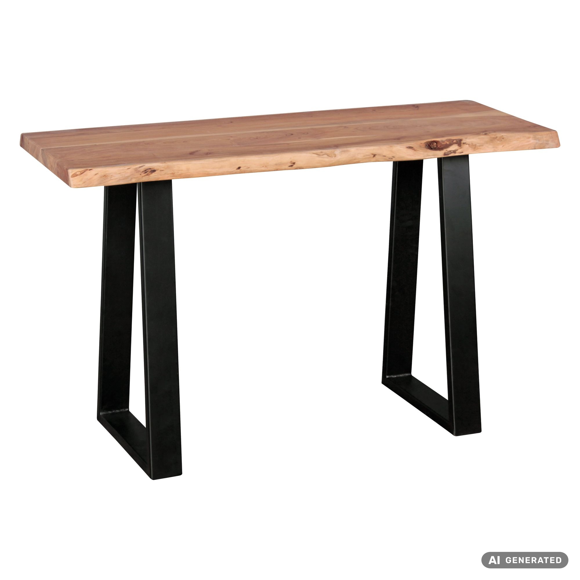 Massiver Konsolentisch GAYA 120 x 45cm Schreibtisch Baumkante Tisch Massiv Holz – Ansicht 6
