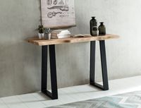 Massiver Konsolentisch GAYA 120 x 45cm Schreibtisch Baumkante Tisch Massiv Holz – Ansicht 2