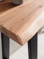 Massiver Konsolentisch GAYA 120 x 45cm Schreibtisch Baumkante Tisch Massiv Holz – Ansicht 6