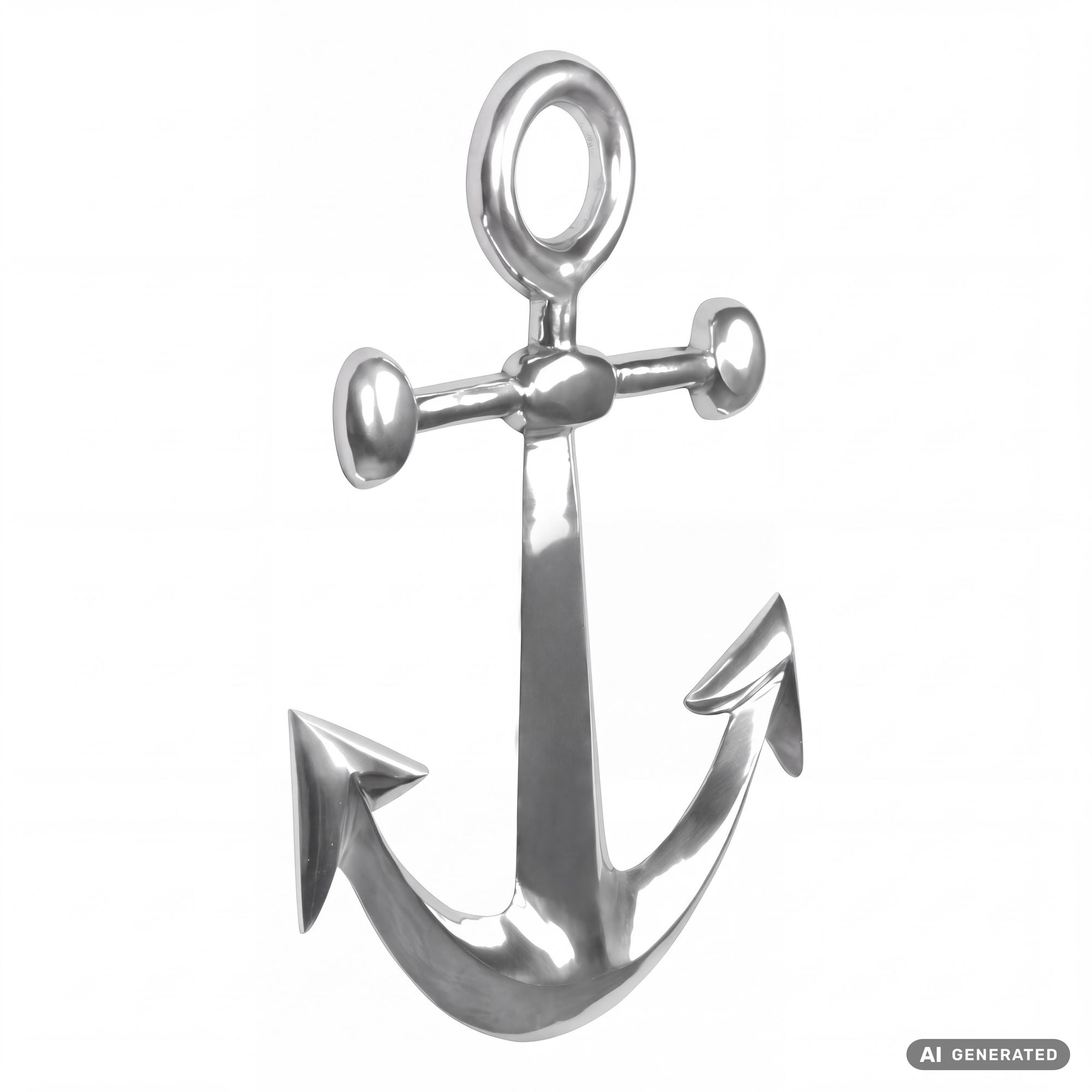 Anker Wanddeko Aluminium Silber 62x40cm Maritim Wanddeko Dekoanker Nautik – Ansicht 6