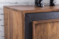 Sideboard Sheesham Massivholz 160x44x80 cm Kommode Schubladen & Türen Kunstleder – Ansicht 5