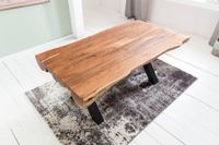 WOHNLING Esszimmertisch 200 x 100 Akazie Vollholz Esstisch Baumstamm Küchentisch – Ansicht 5