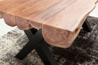 WOHNLING Esszimmertisch 200 x 100 Akazie Vollholz Esstisch Baumstamm Küchentisch – Ansicht 6