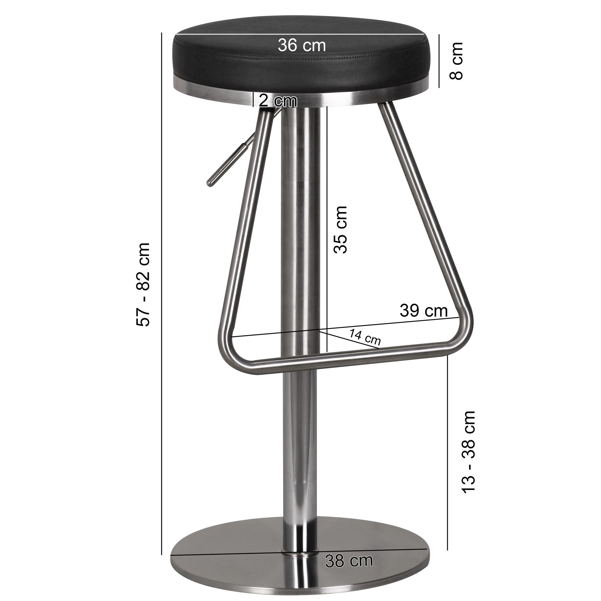 FineBuy Barhocker Edelstahl Design Barstuhl Tresenstuhl Modern Bistrohocker – Ansicht 3