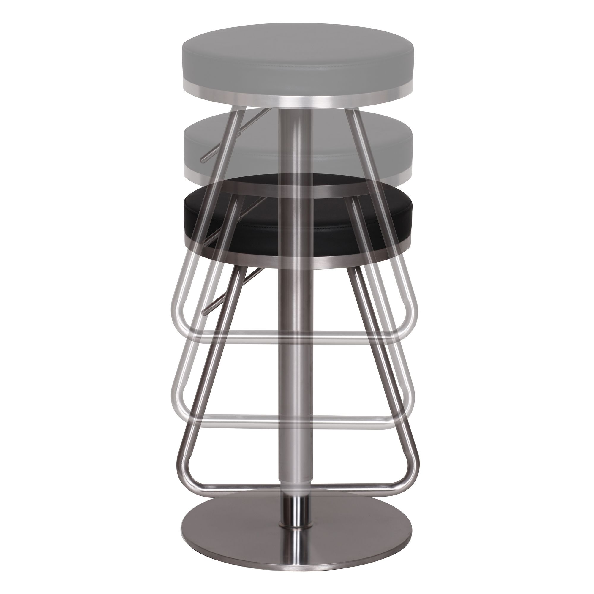 FineBuy Barhocker Edelstahl Design Barstuhl Tresenstuhl Modern Bistrohocker – Ansicht 5