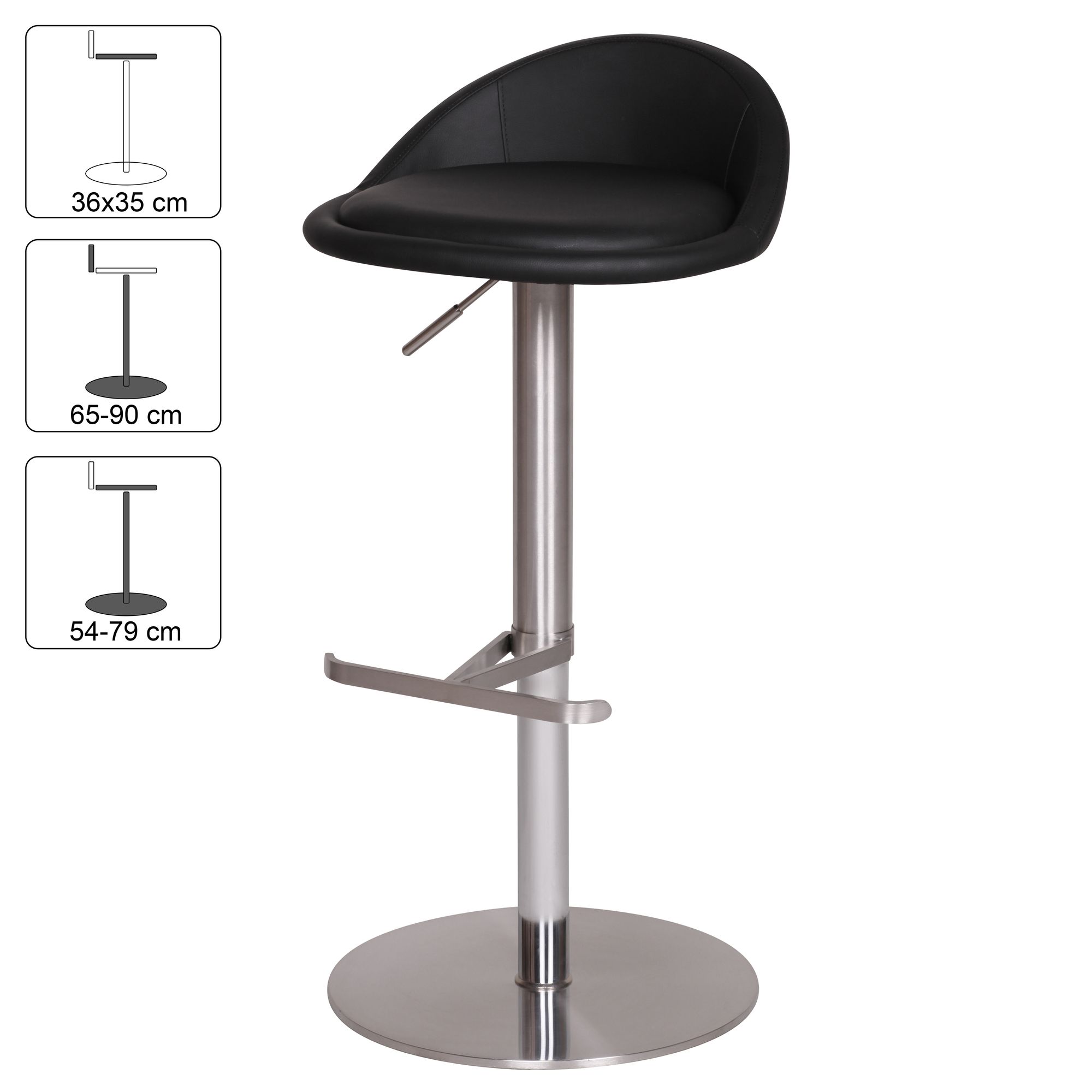 FineBuy Barhocker Edelstahl Barstuhl Tresenstuhl Design Bistrohocker Modern – Ansicht 2