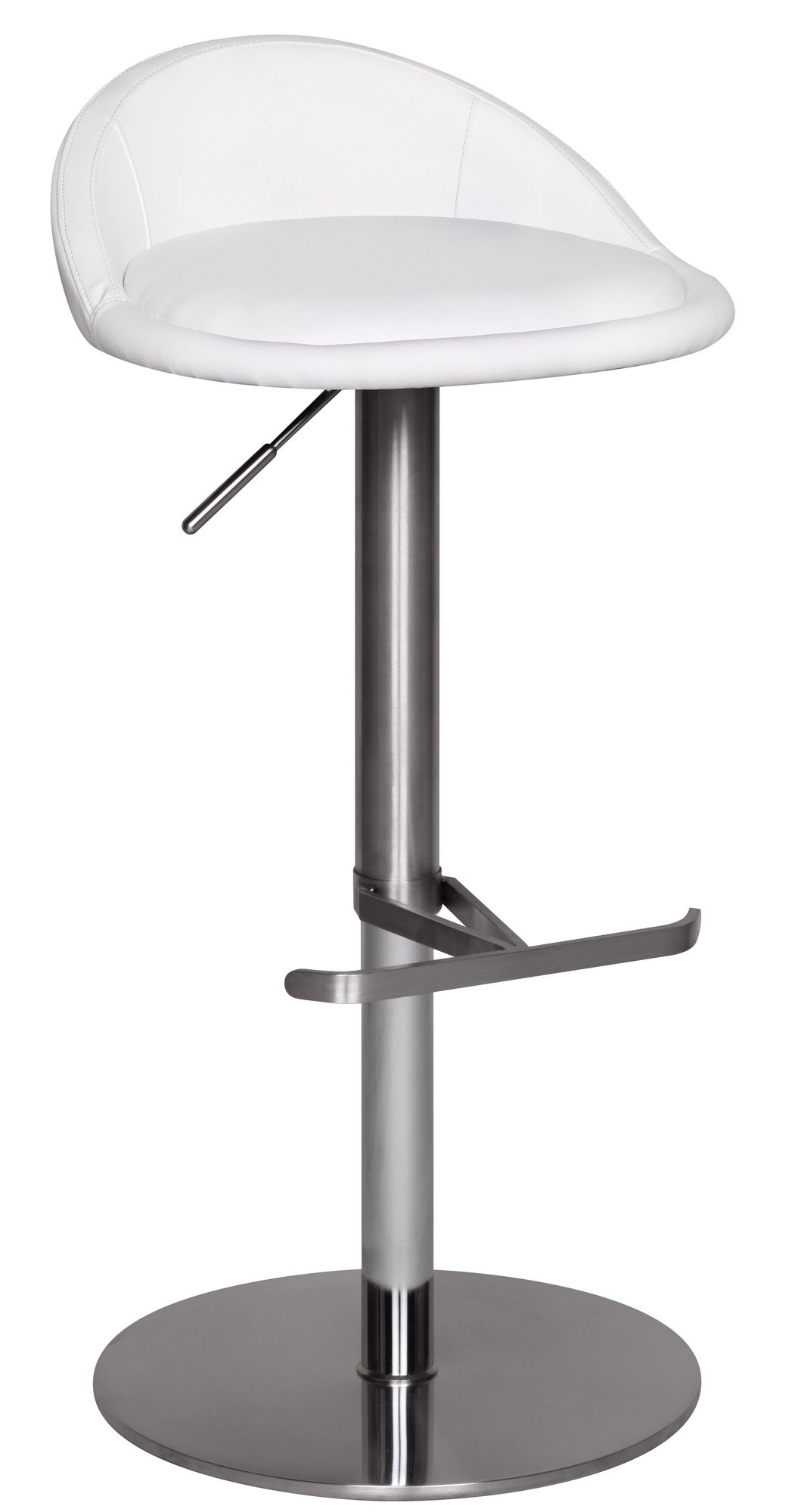 FineBuy Barhocker Edelstahl höhenverstellbare Sitzhöhe 54-79 cm, Design Barstuhl mit Rückenlehne, Bistrohocker Barsitz Gepolstert, Thekenhocker 360° Drehbar, Tresenstuhl Modern | Farbe: Braun